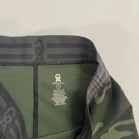 Good American Size 2 M Medium Green Camouflage Crop Leggings Athletic - Picture 4 of 9